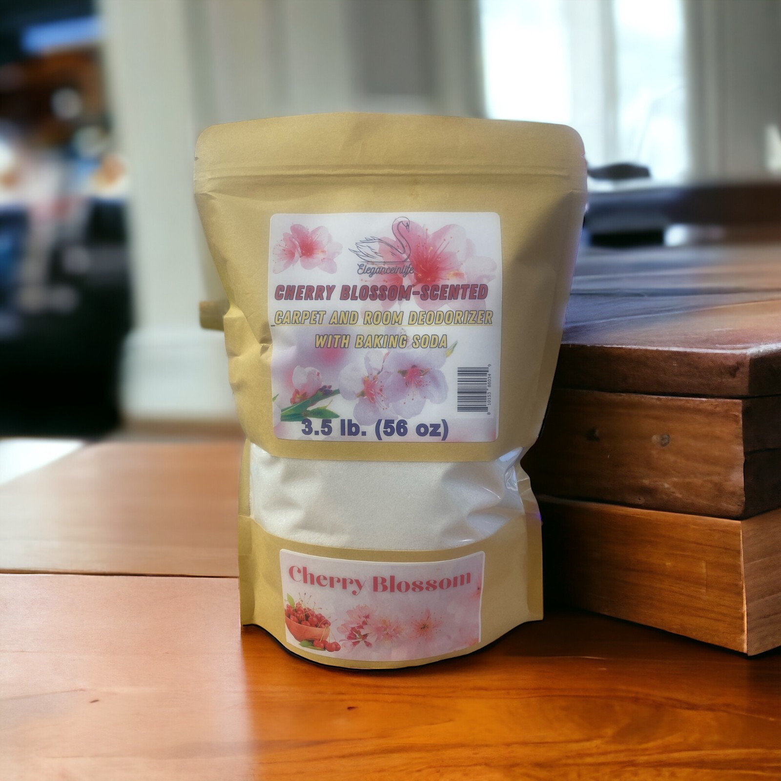 Eleganceinlife Cherry Blossom-Scented Carpet &Room Deodorizer Baking Soda 3.5 LB
