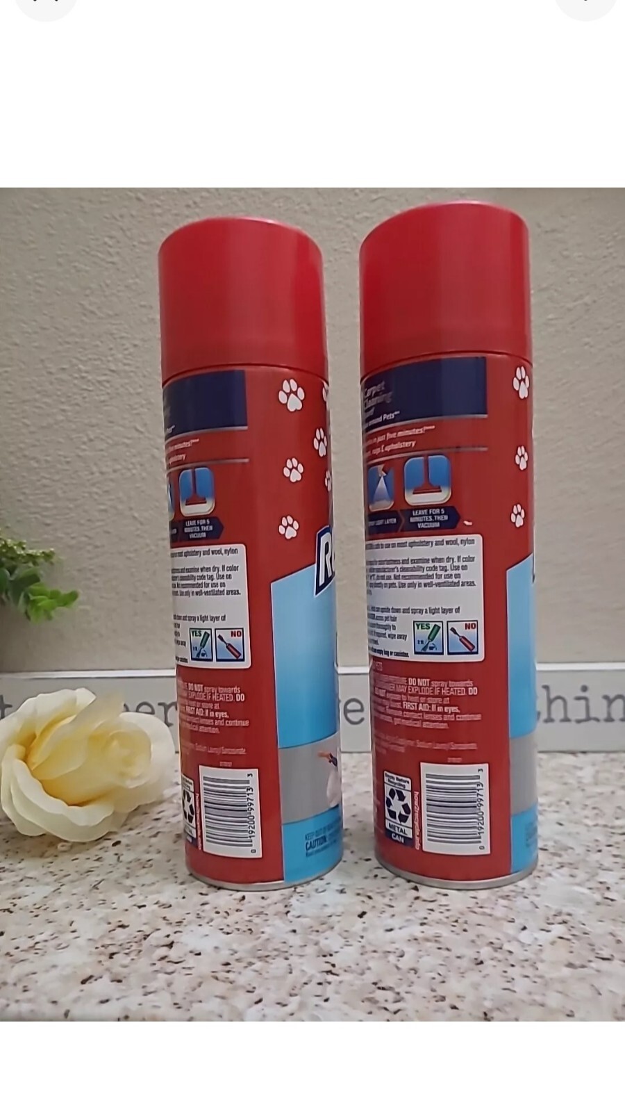 Resolve Pet Hair Eliminator Carpet Cleaner & Vacuum booster, 18.oz Lot Of 2