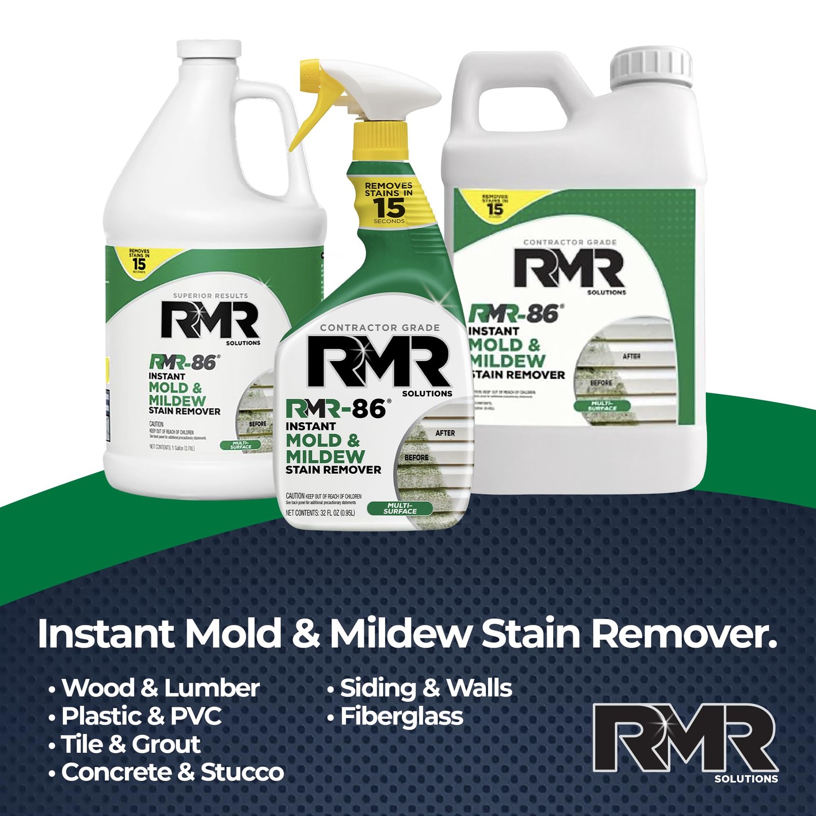 RMR-86 Mold Stain Remover Spray 128 Fl Oz Fast Acting No Scrubbing Needed