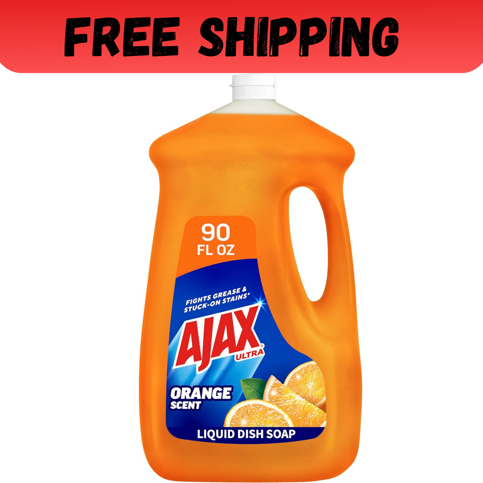 Ajax Ultra Triple Action, Dishwashing Liquid Dish Soap, Orange, 90 Fluid Ounce