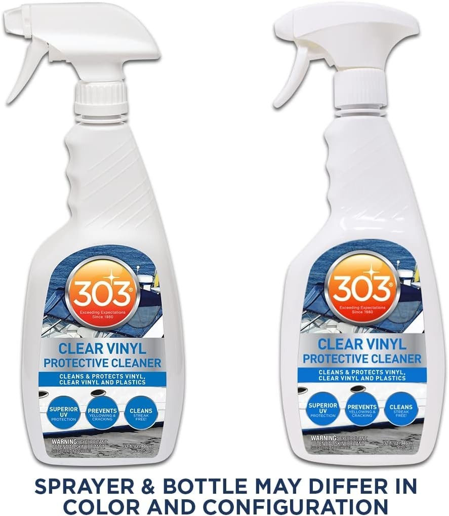 303 Marine Clear Vinyl Cleaner – UV Protection & Yellowing Prevention, 32 oz