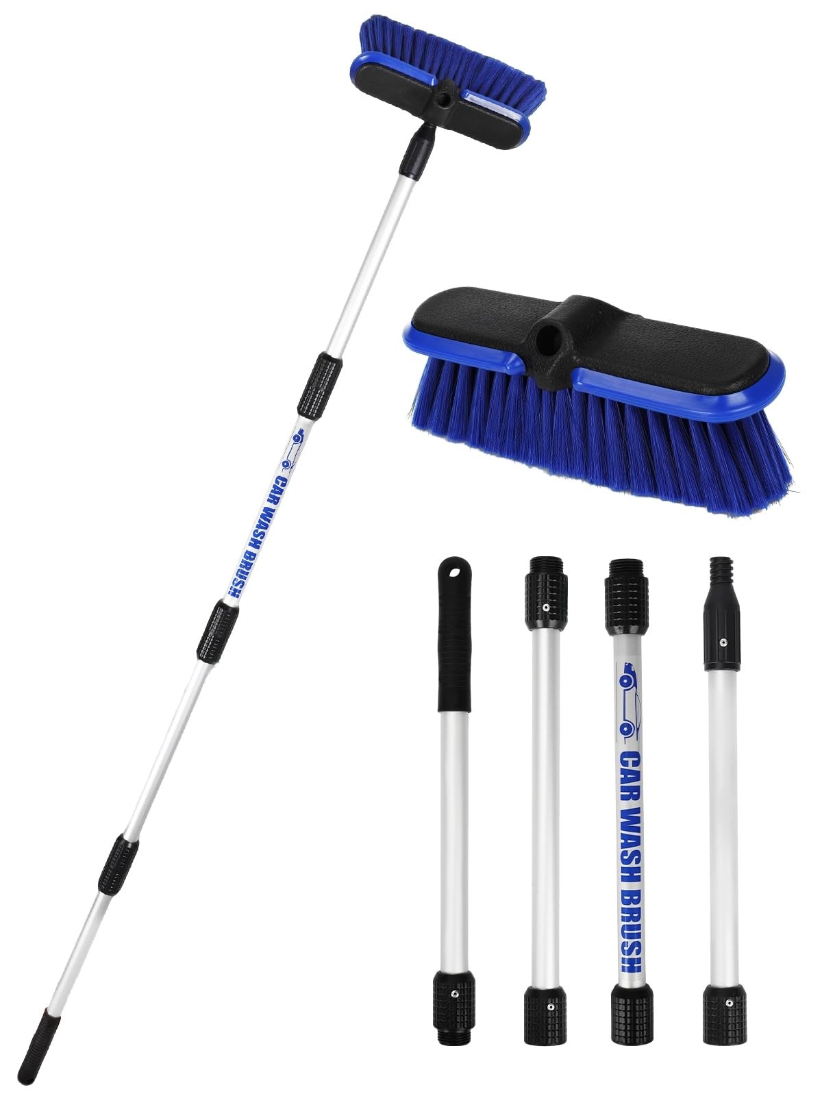 62Inch Car Wash Brush with Long Handle Auto Car RV Truck Exterior Washing