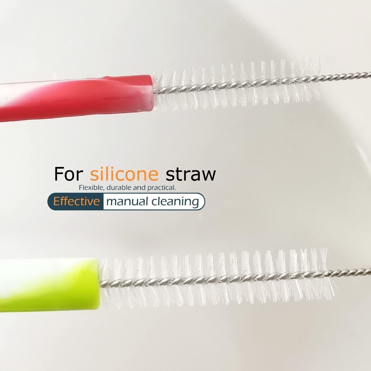 10″ Extra Long Straw Cleaning Brushes Set – 5 Durable Nylon & Stainless Steel
