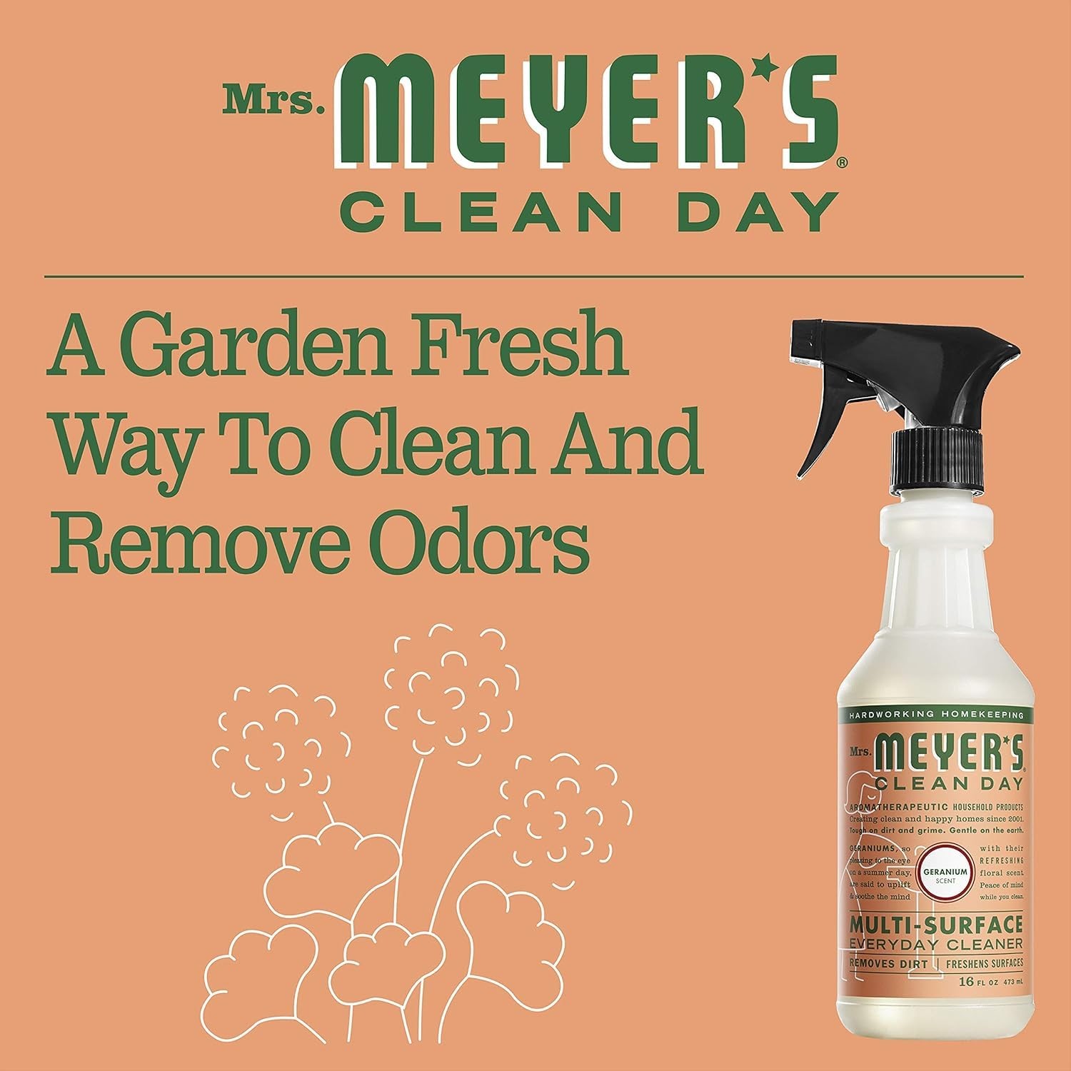 Mrs. Meyer’s Multi-Surface Cleaner Spray, Everyday Cleaning Solution for Counter