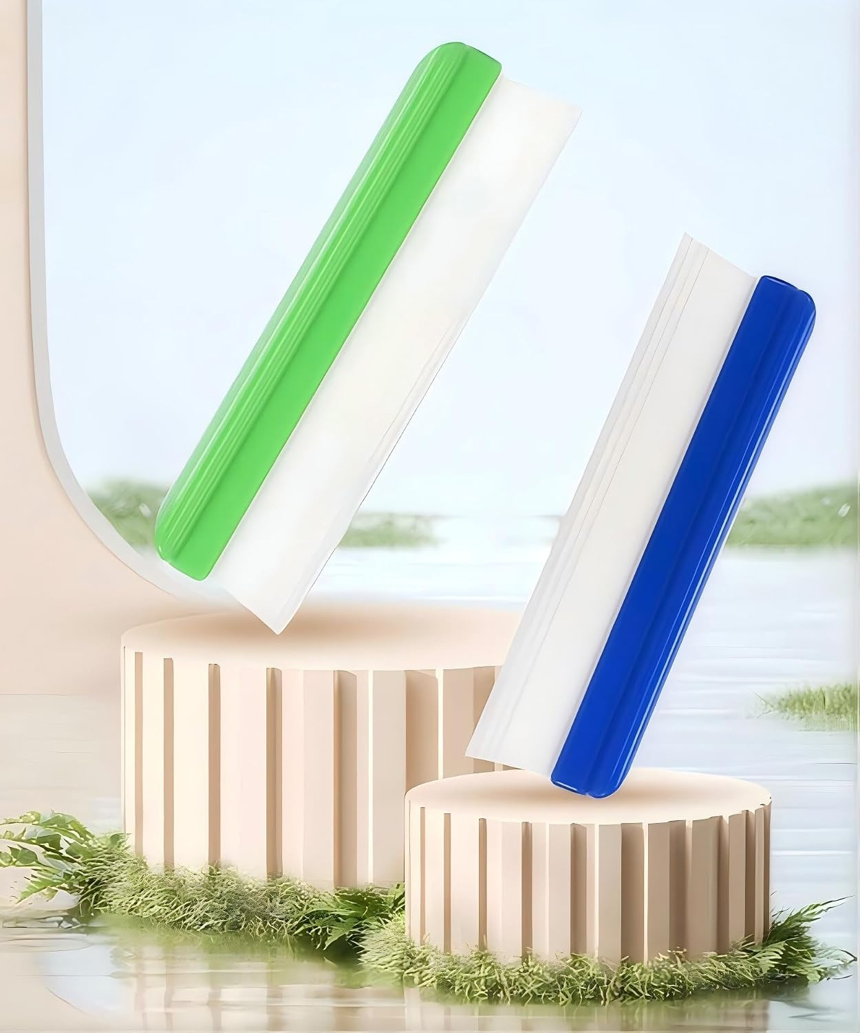 4-Pack 12-Inch Silicone Car Squeegee, Flexible Auto Water Blade Wiper for Car Wi