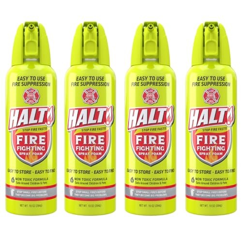 Fire Fighting Foam Spray – Non-Toxic, PFAS Free, Easy to Use, Store, 4-Pack