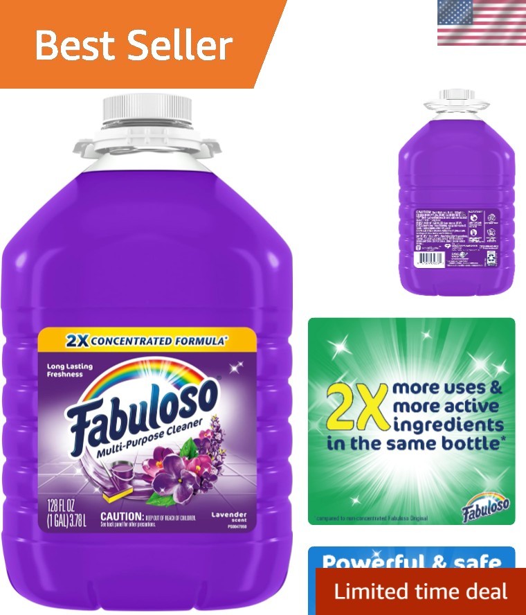 Eco-Friendly Lavender Cleaner – 128 fl oz Multi-Purpose Formula, 2X Concentrated