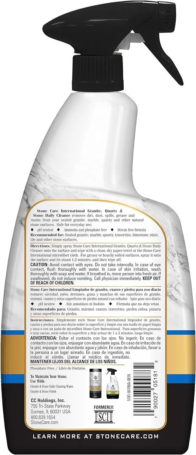 Stone Care International Granite Cleaner – 32 Fluid Ounces Granite & Stone Tile