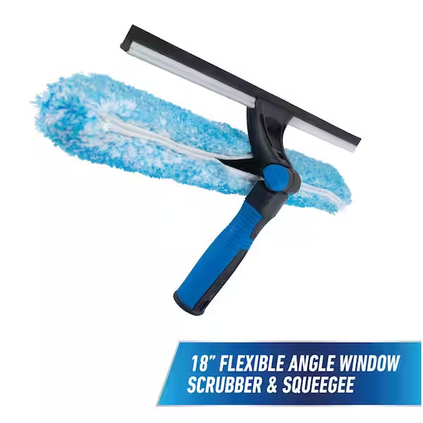 18 inches 2 in 1 Window Cleaner Squeegee Scrubber Glass Cleaning Tool