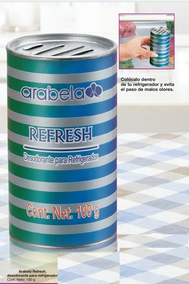 Desodorante para Refrigerador refresh NEUTRALIZA MALOS OLORES DE COMIDA 100g