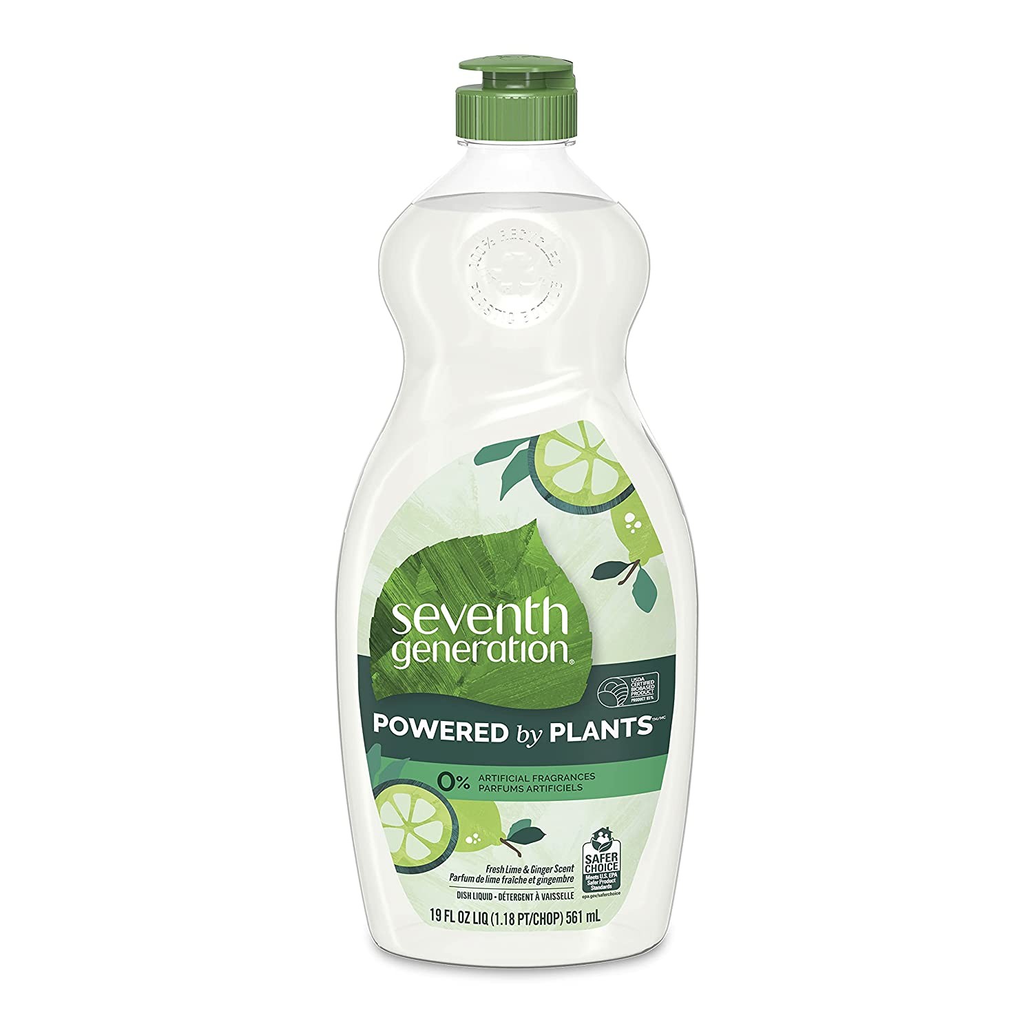 Seventh Generation Dish Soap Liquid Fresh Lime & Ginger Scent 19 Oz