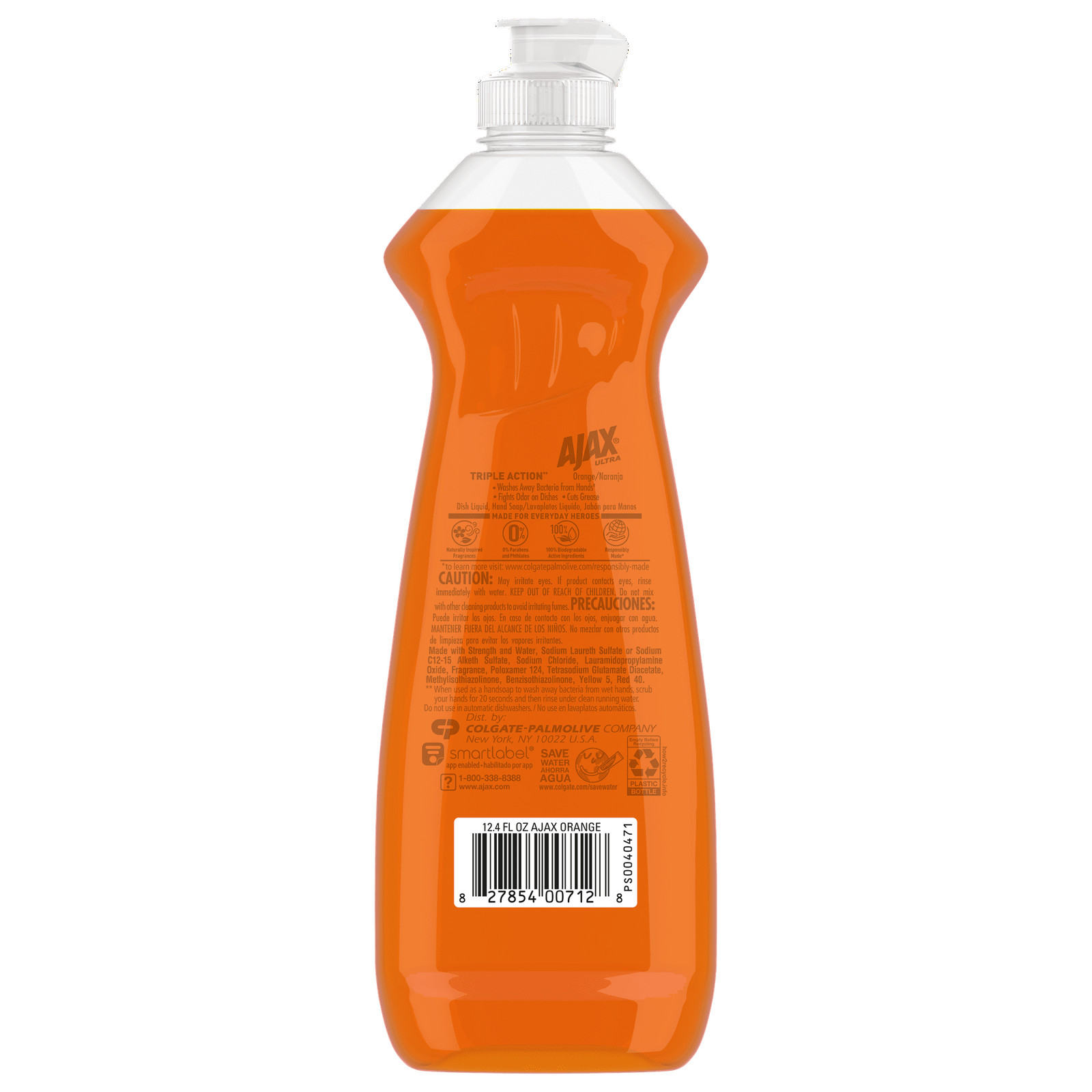 Ajax Ultra Orange Triple Action Dish Liquid, 14 oz. (414ml) (Pack of 3)