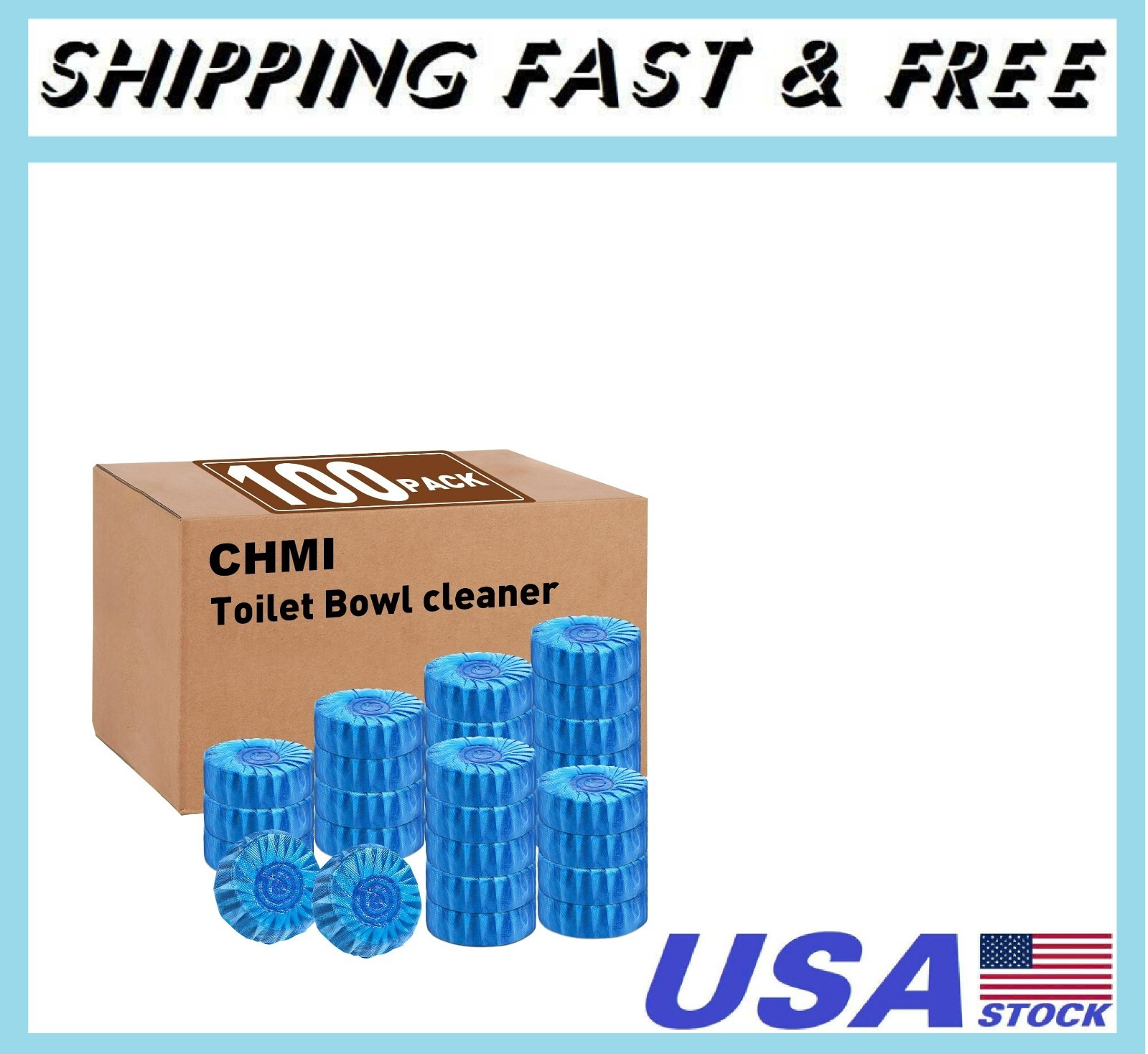 100 Pack Toilet Bowl Cleaner Tablets, Long-lasting Bathroom Toilet Tank Cleaner