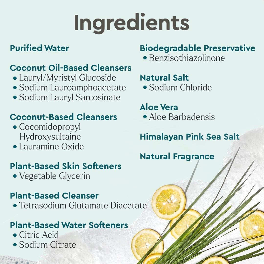 Puracy Natural Dish Soap Refill, Skin-Softening Plant-Based Liquid lemograss