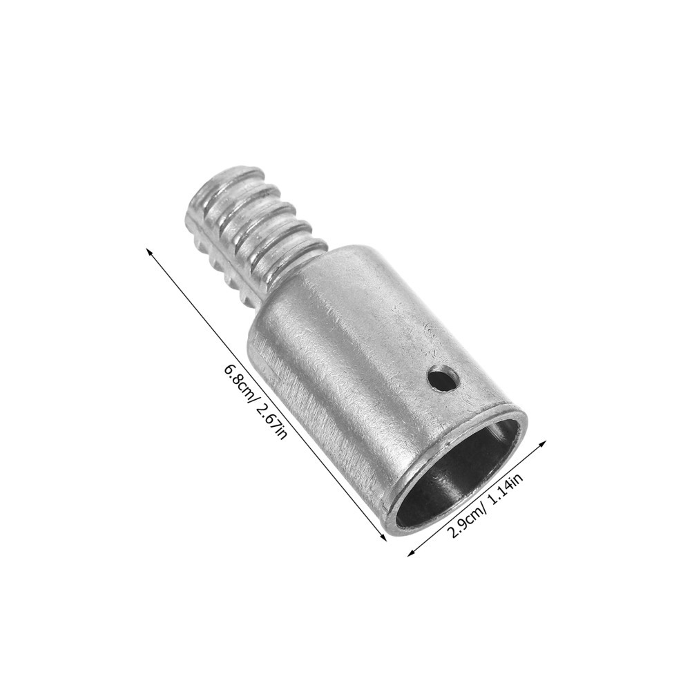 2Pcs Heavy Duty Silver Metal Handle Adapters Universal Pole Tip Replacement