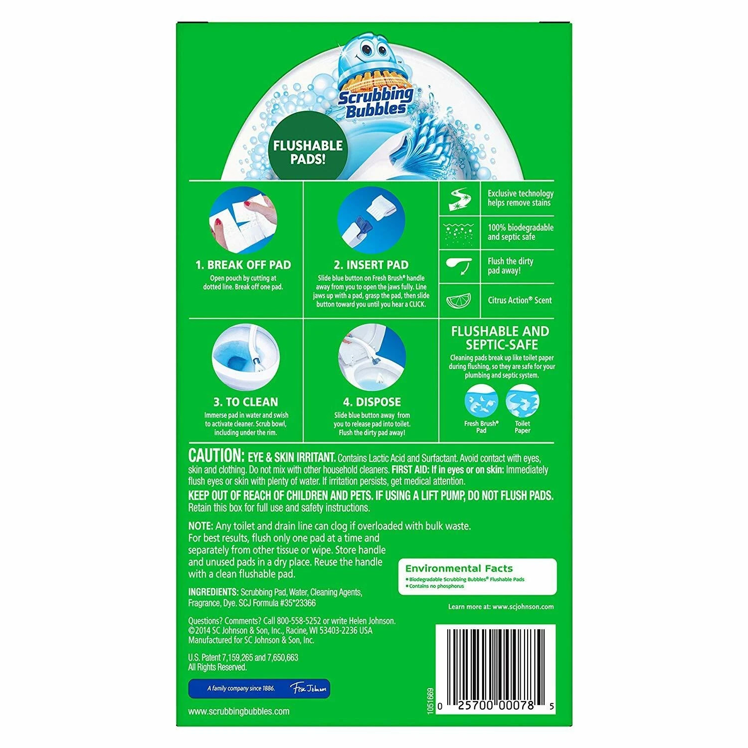 Scrubbing Bubbles Fresh Brush Toilet Cleaning System, Flushable Refill, 20 ct