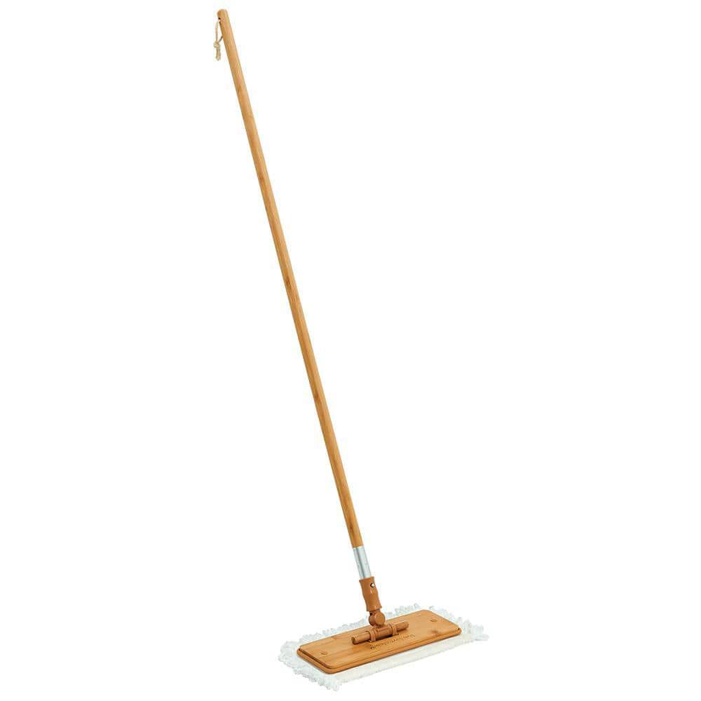 Harper Microfiber Flat Mop Bamboo Handle Hanging Loop Refill Pad 12.8 in. Wide
