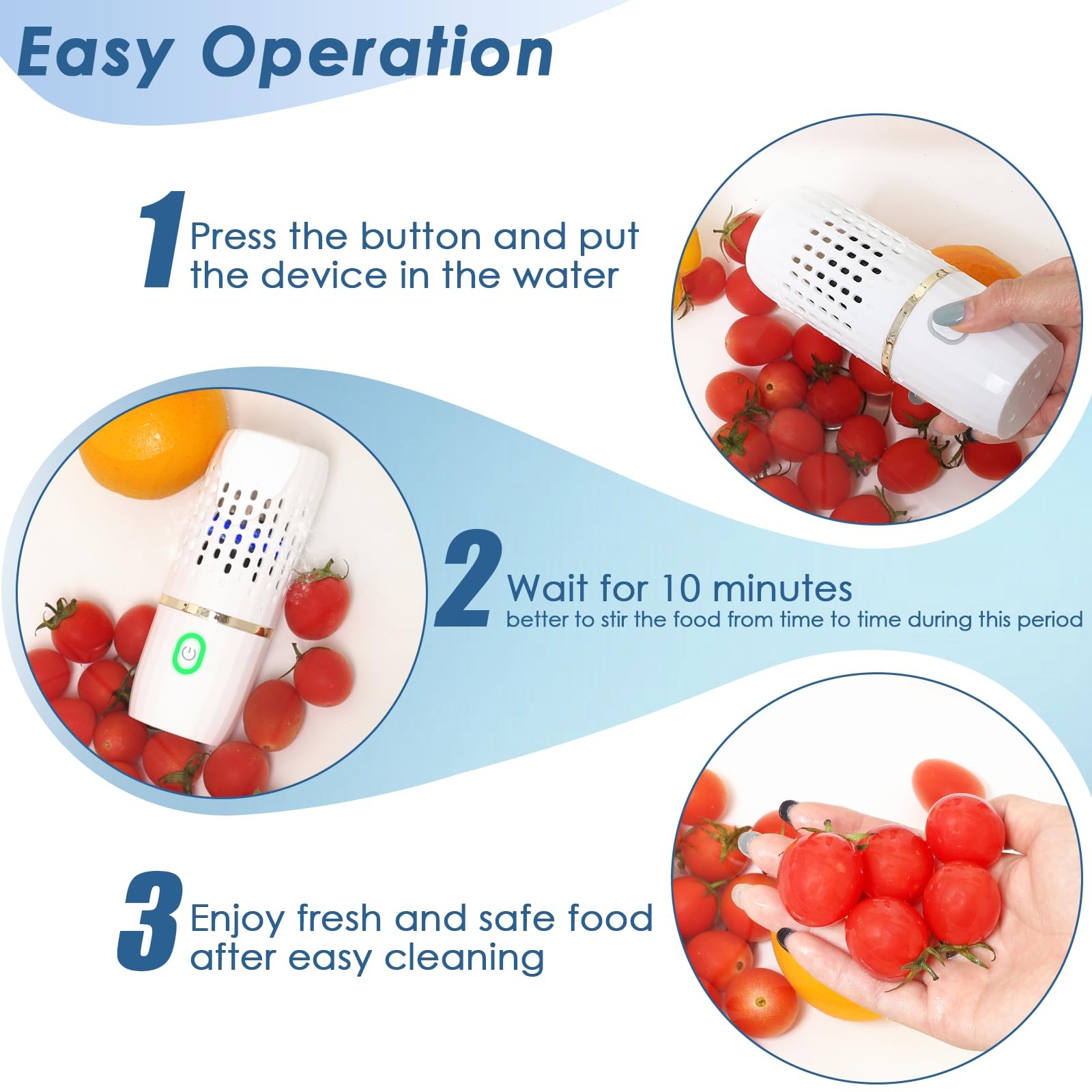 Cudinham Fruit Vegetable Purifier OH-ion Cleaning Grains Rice Meat Seafood White