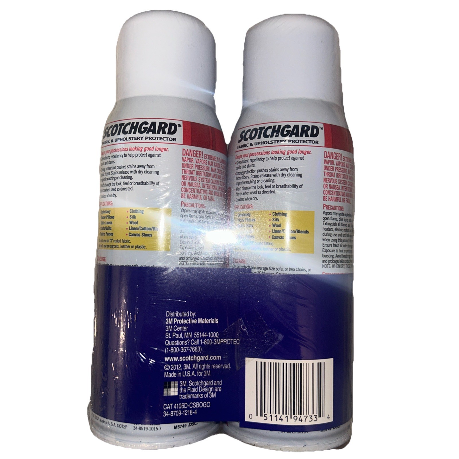 Scotchgard Fabric Upholstery Protector Cleaner 2 Can Pack SEALED NEW 10 oz Each