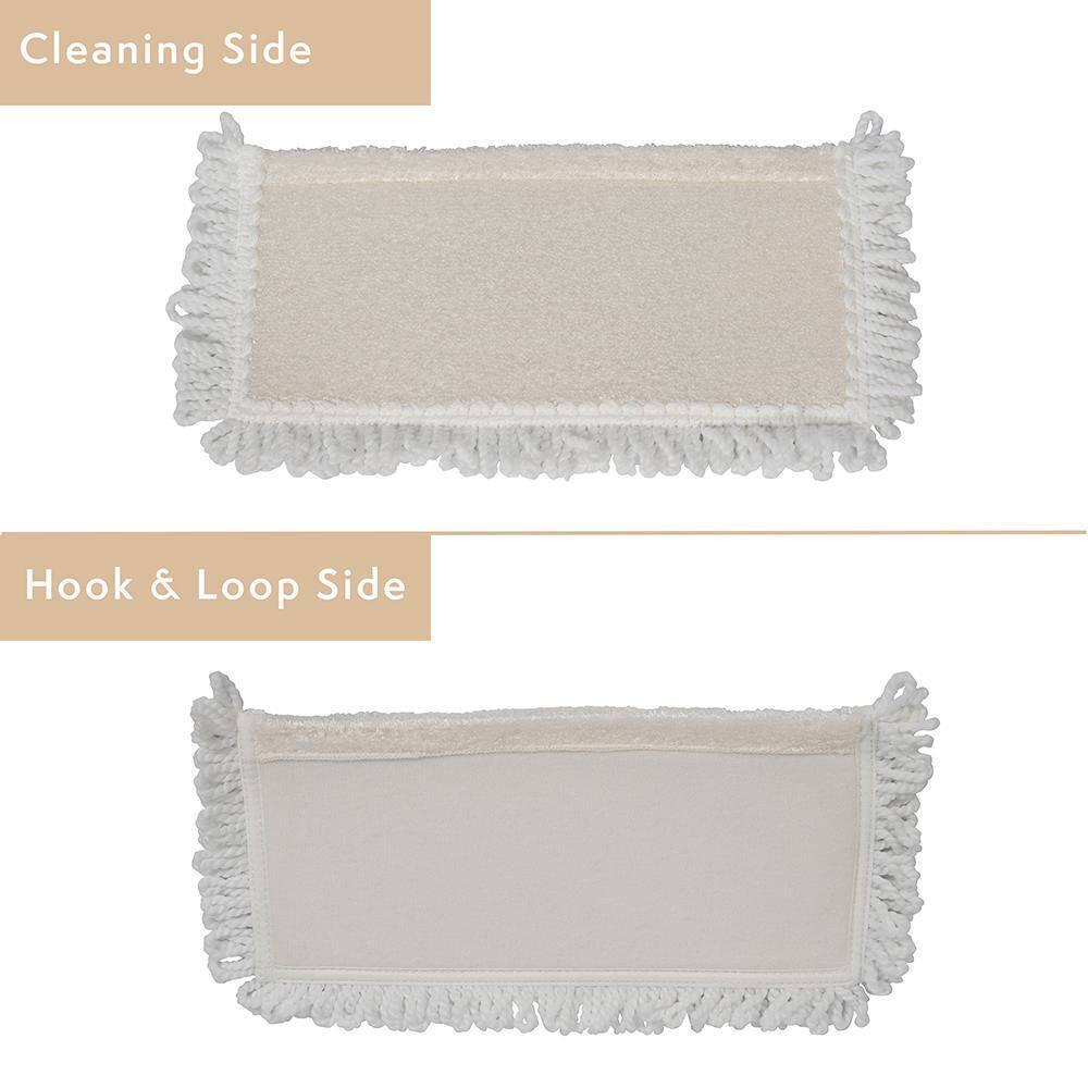 Harper Microfiber Flat Mop Bamboo Handle Hanging Loop Refill Pad 12.8 in. Wide