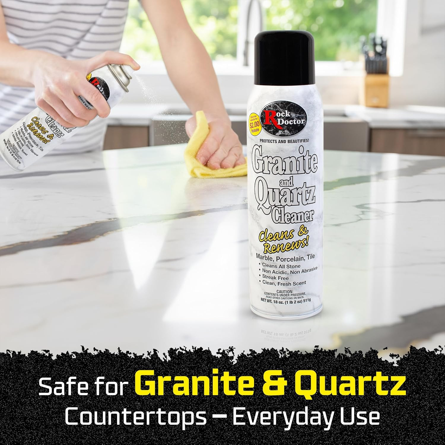 Granite Cleaner – Cleans& Renews Surfaces – (18 Oz) Surface Cleaner Spray, Grani