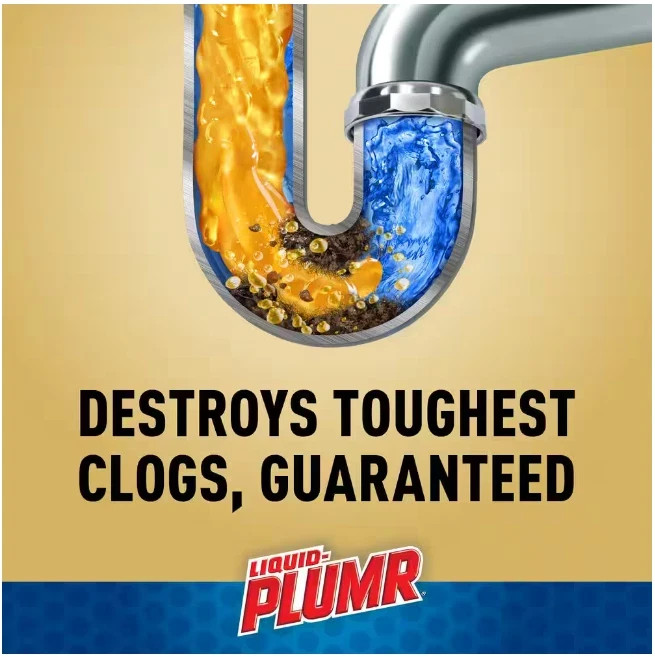 2 PACK. Liquid-Plumr 80 oz. Pro Strength Full Clog Destroyer and Drain Cleaner