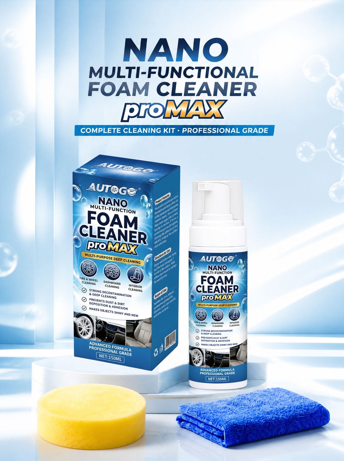 Nano Multi-Functional Foam Cleaner Pro Max, Professional Car Interior Deep Clean