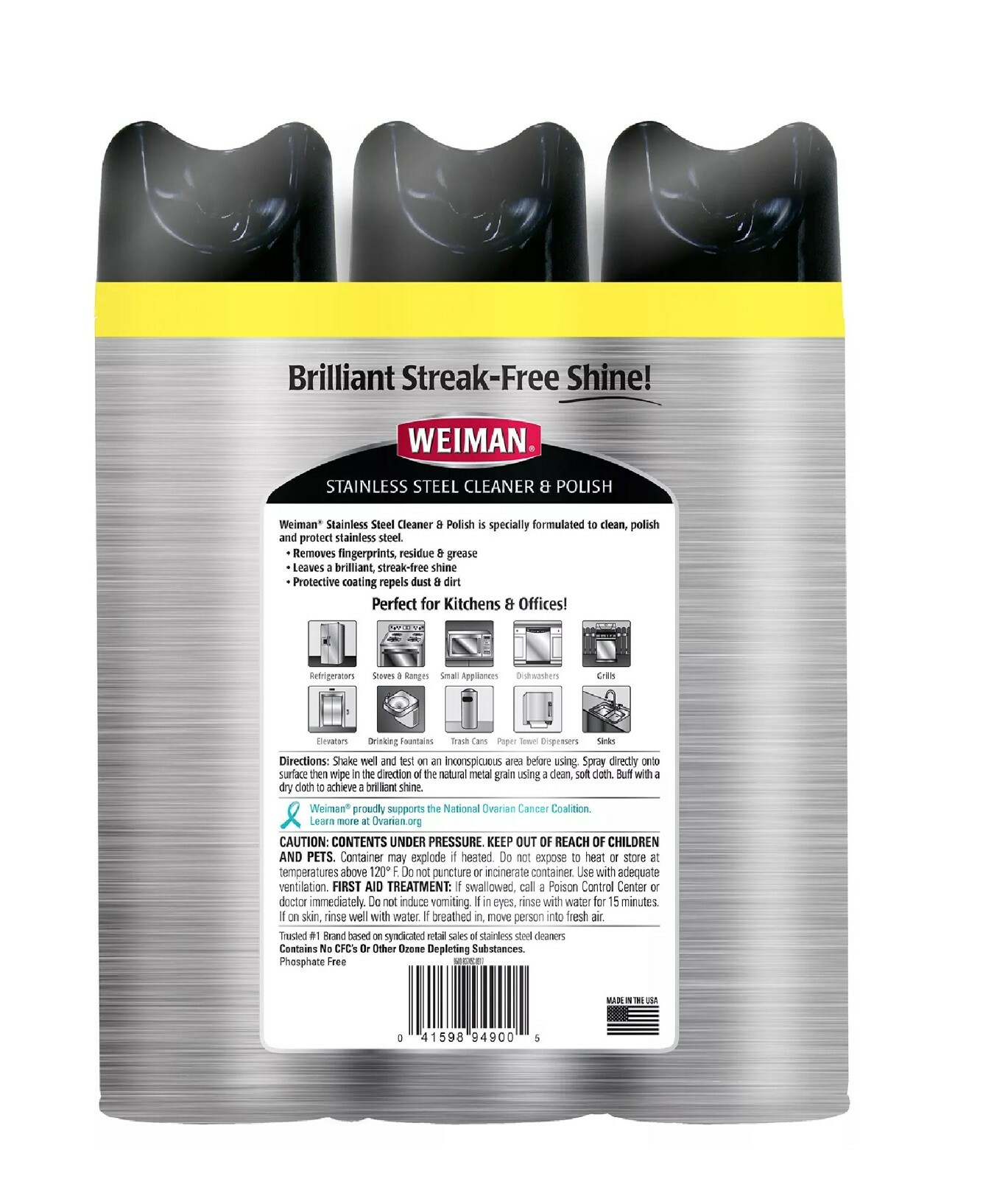Weiman Stainless Steel Cleaner & Polish (17oz.,3pk.)free shipping