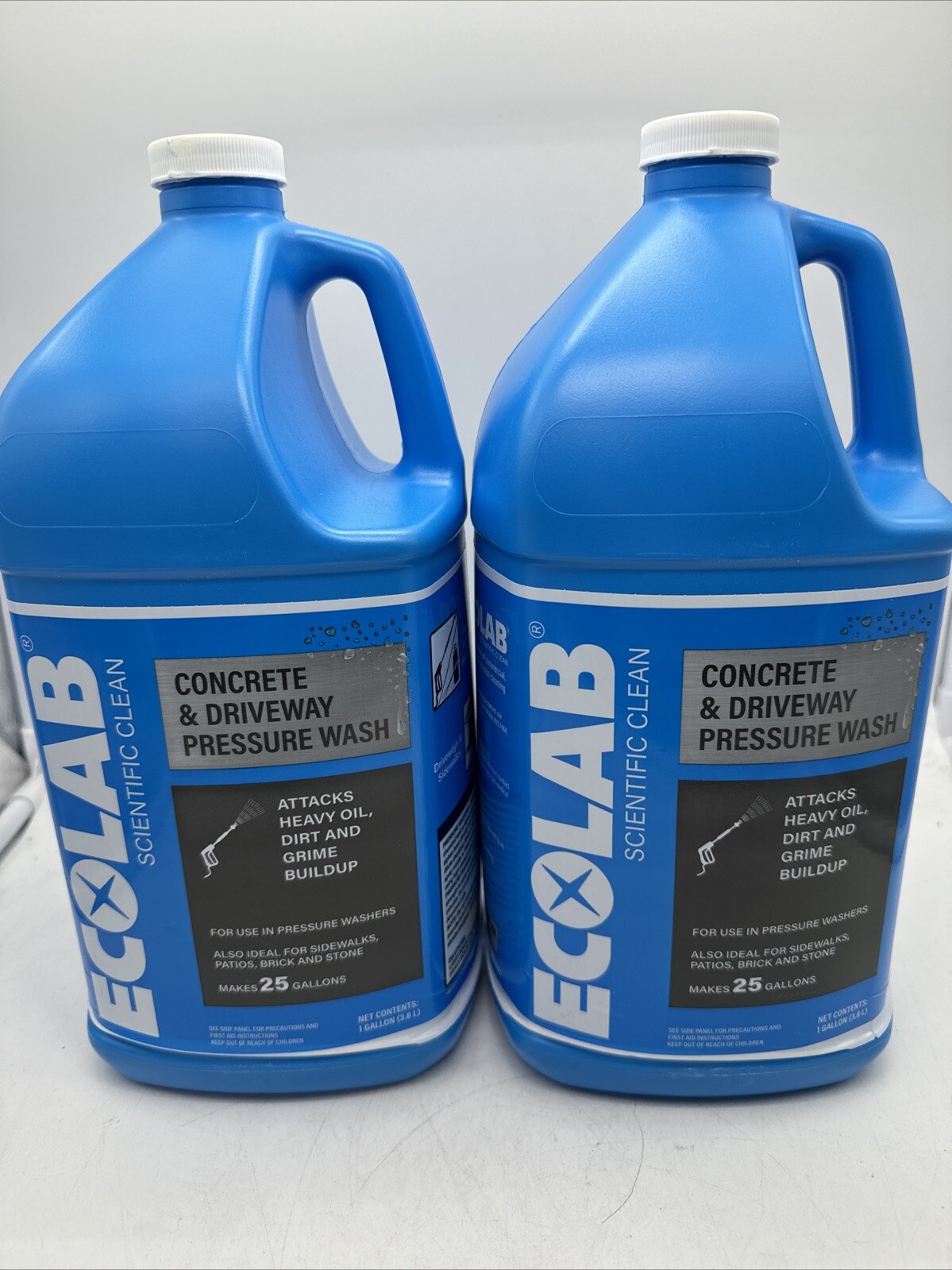 ECOLAB 1 Gal. Outdoor Pressure Wash Concrete Driveway Concentrated Cleaner 2PK