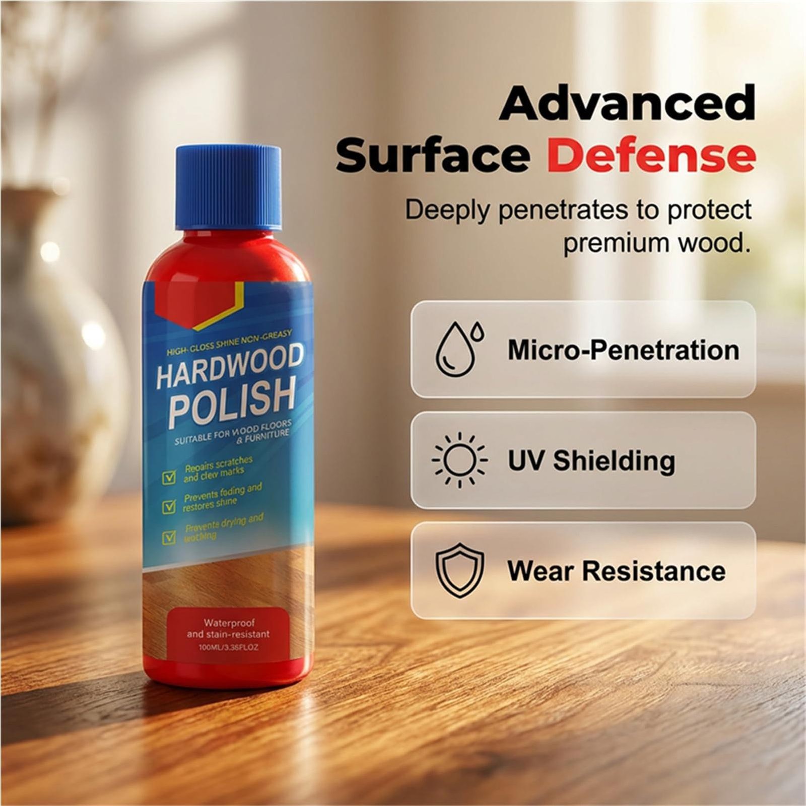 Wood Floor Restorer 100ml High Gloss Protective Polishing Cleaner
