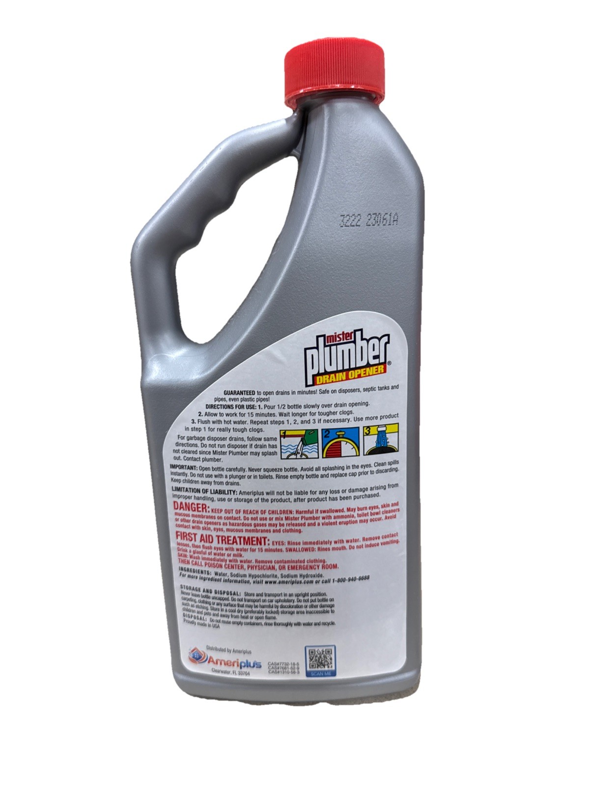 Mister Plumber Drain Opener Drain Cleaner 32 OZ Each Bottles 3 PACK