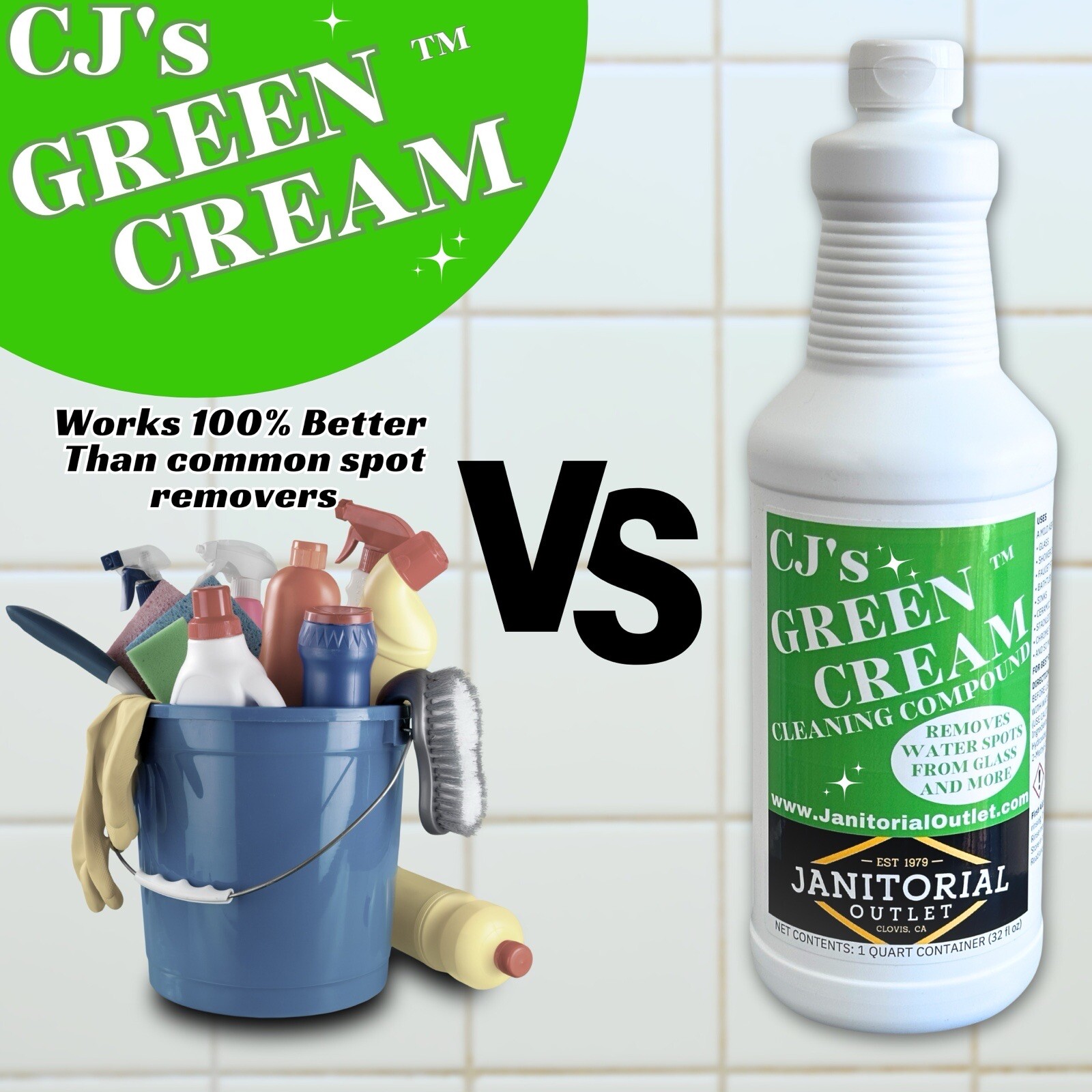water spot remover glass CJ’s green cream Hard Water Spot Remover 32oz