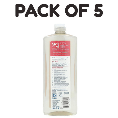 ECOS® Plant Powered Dish Soap – Grapefruit – 25 fl oz (739 ml) – Pack of 5