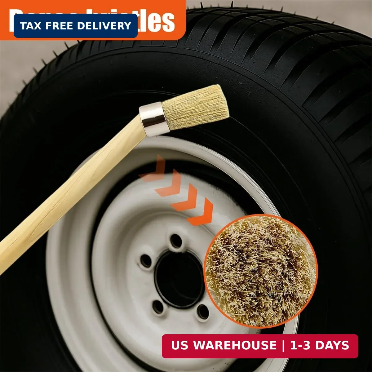 2PCS Car Curved Tire Mounting Paste Lube Brush, 45 Degree Angle Head Auto Wheel