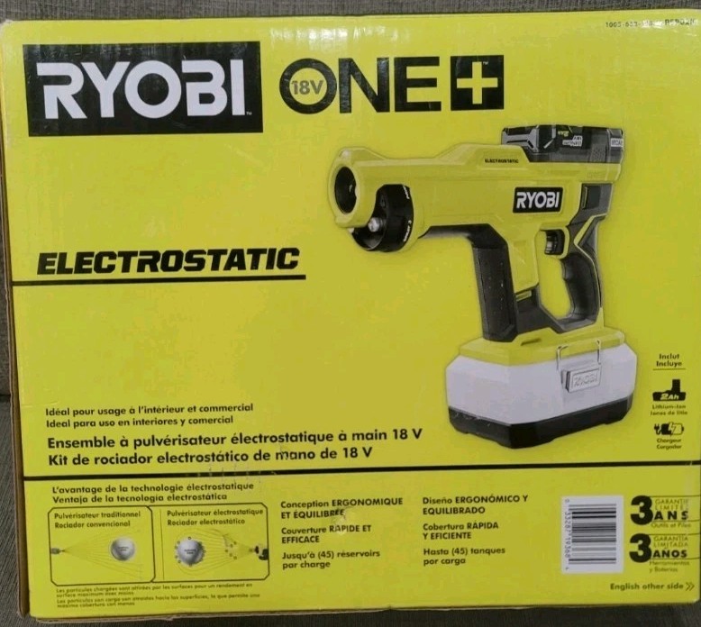 Ryobi 18V ONE+ Handheld Electrostatic Sprayer Kit WITH BATTERY AND CHARGER