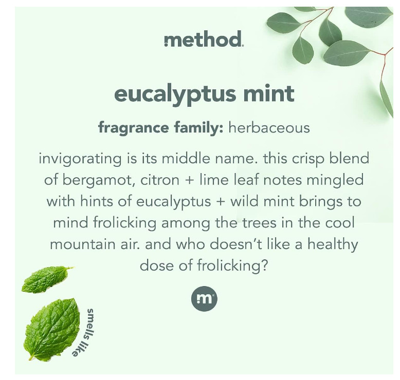 Method Daily Shower Spray Cleaner, Eucalyptus Mint, For 28 Fl Oz (Pack of 1)