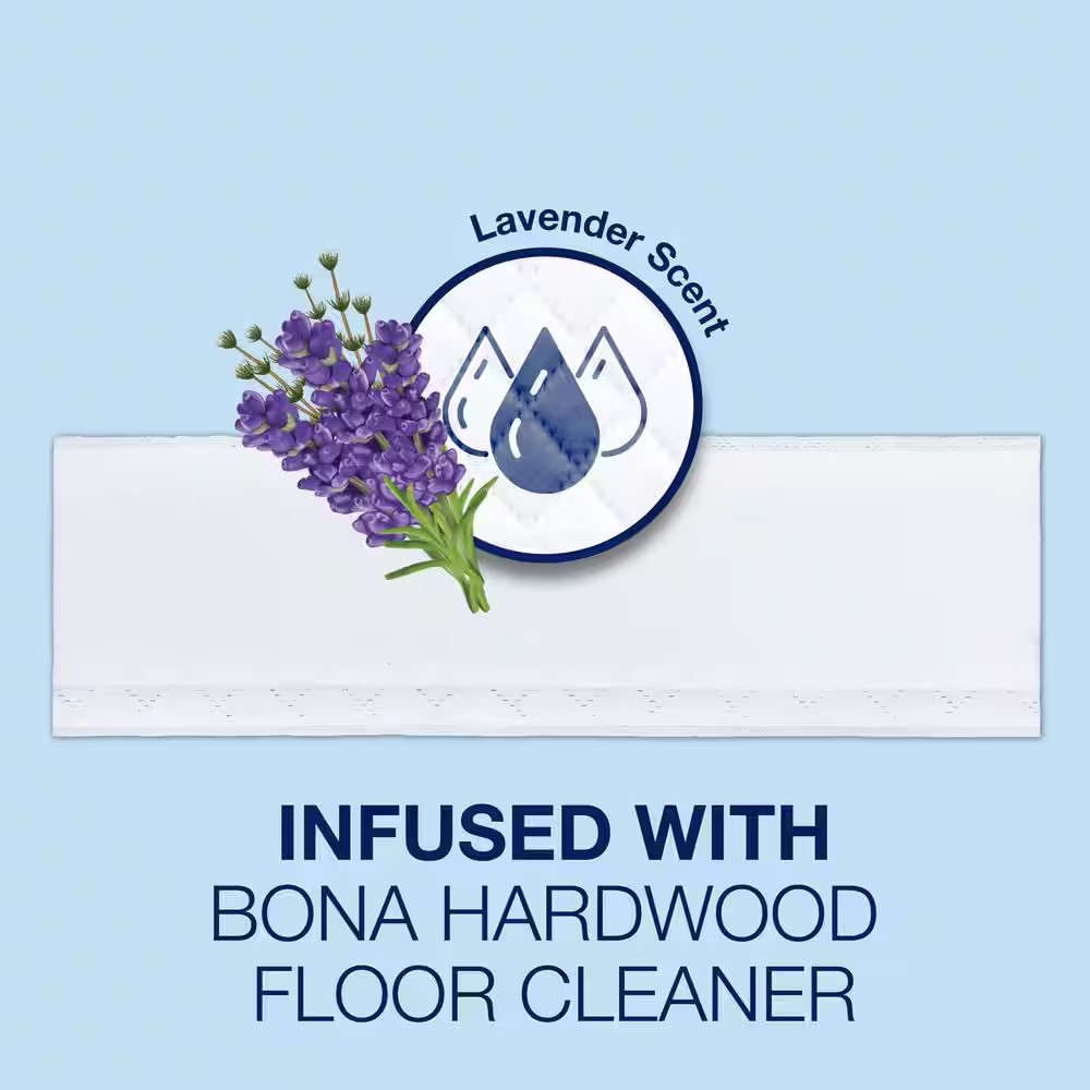 Hardwood Floor Disposable Wet Cleaning Pads, Lavender Scent, (12-Count)