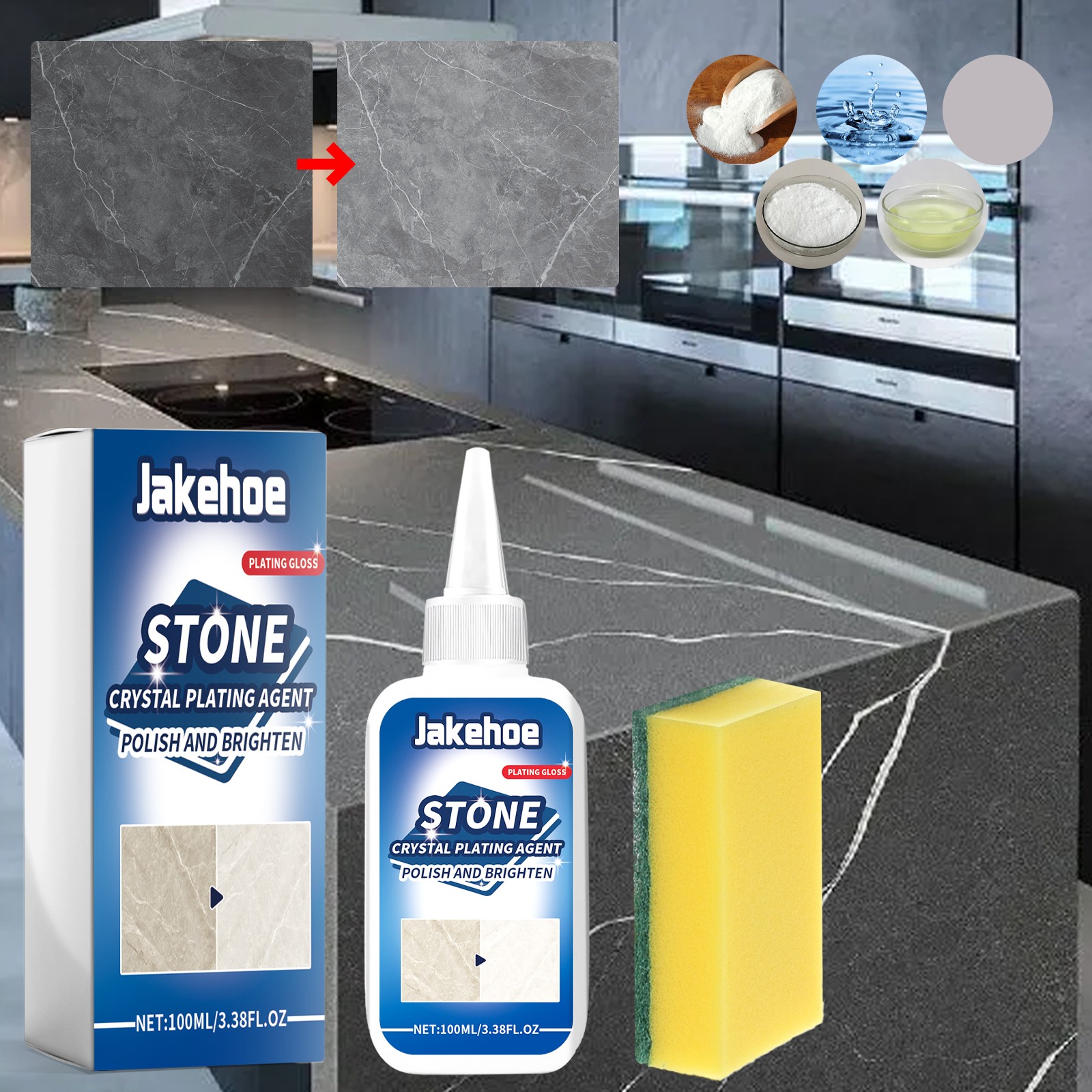 Marble Granite Stone Polish Sealer Protective Coating High Gloss Shine 100ml