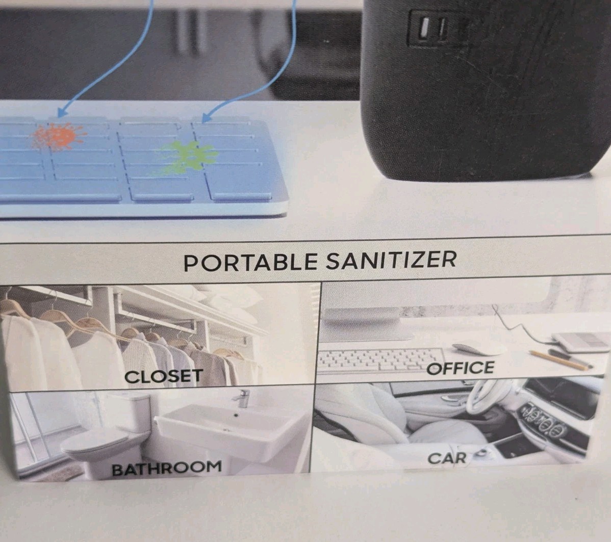 New Sharper Image Home and Car Sanitizer Portable Lamp Sanitizer Black