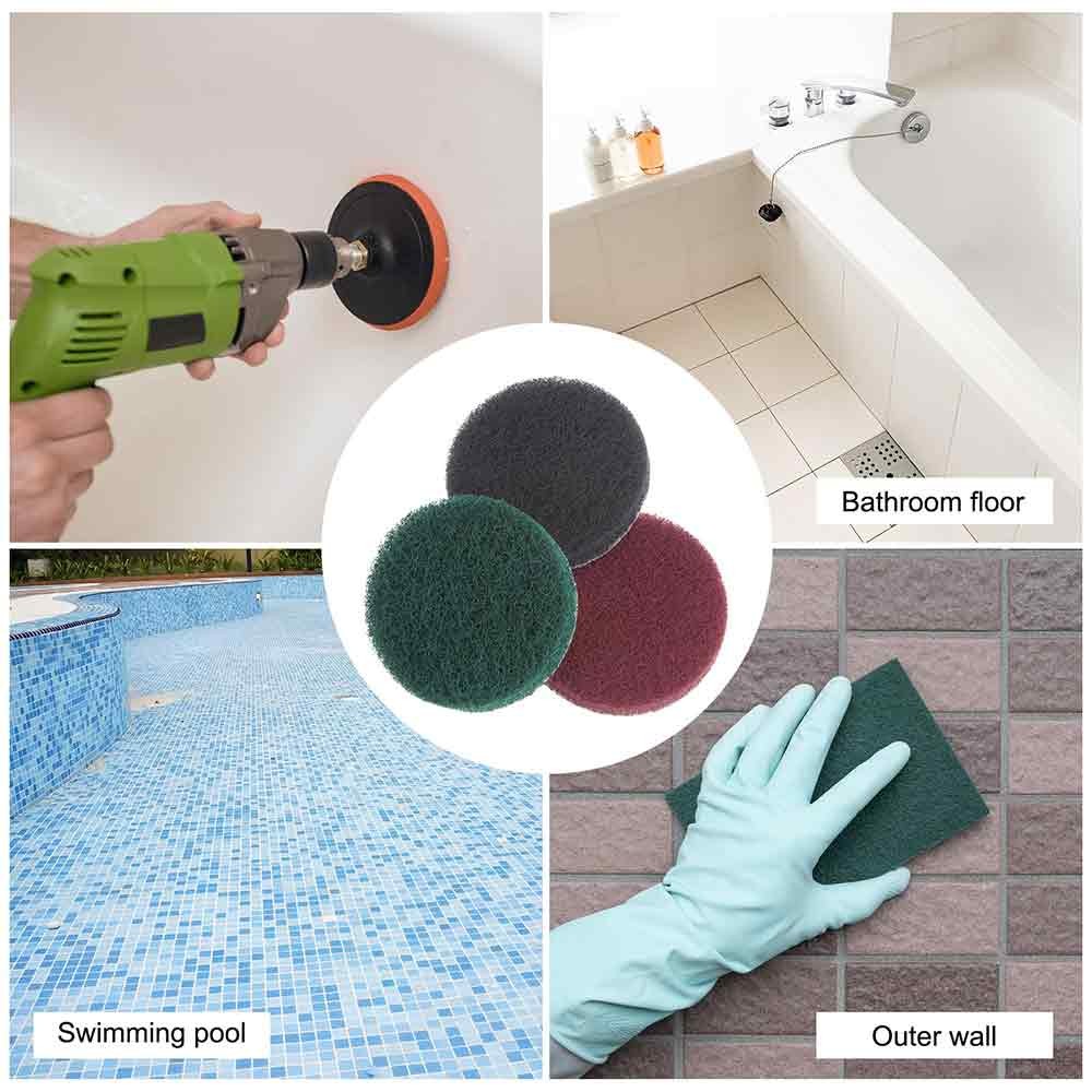 1″-7″ Drill Power Brush Tile Scrubber Scouring Pads Cleaning Pad 240-3000 Grit
