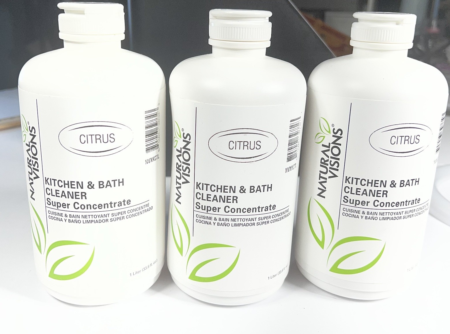 Lot of 3 Sealed Natural Visions Cleaning Concentrate 1 Liter Animal Cruelty Free
