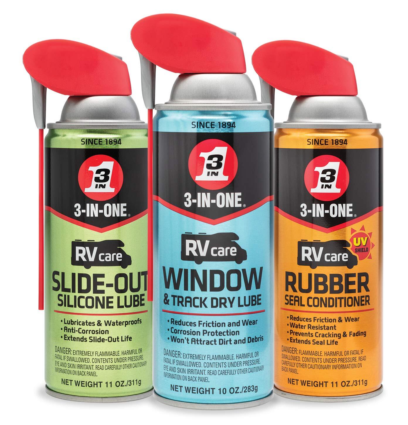 3-IN-ONE RVcare Window & Track Dry Lube with SMART STRAW SPRAYS 2 WAYS 10 OZ