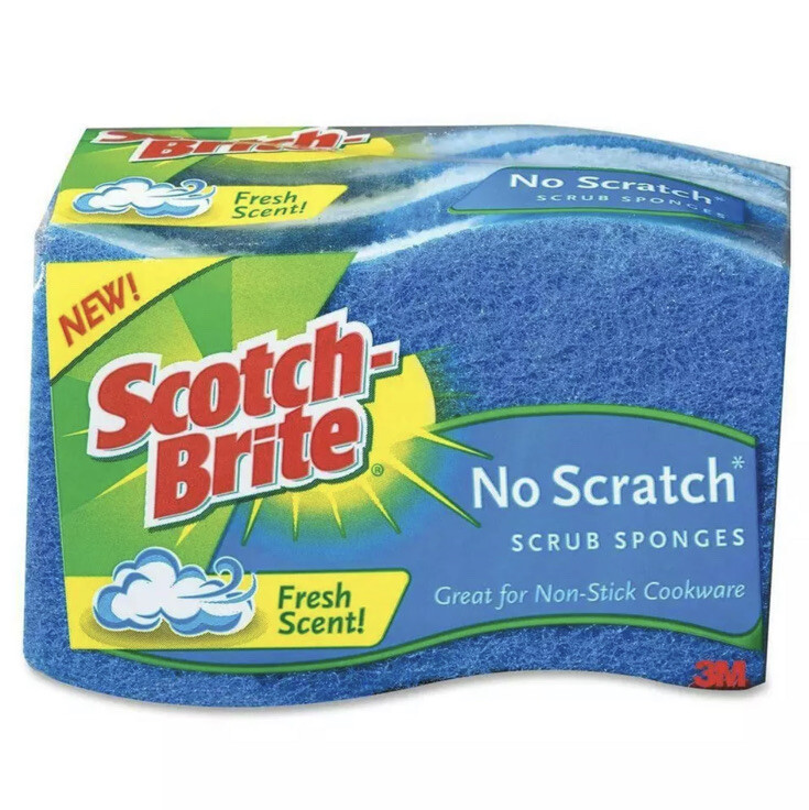 Multi Purpose Scrub Sponge Non Scratch Kitchen Dishes Countertop Cleaner 3 Pack