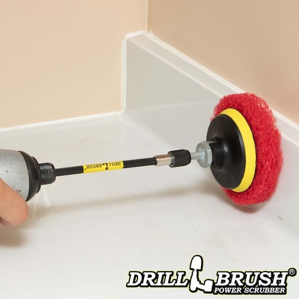 DRILLBRUSH P4-6R-3V-5X-QC-DB Drill Scrubber – Drill Brush Power Scrubber Pads –