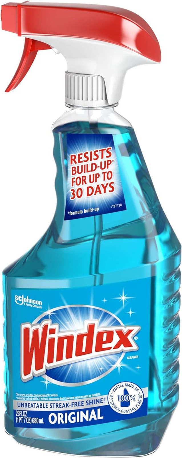 Glass and Window Cleaner Spray Bottle, Bottle Made from 100% Recovered Coastal P