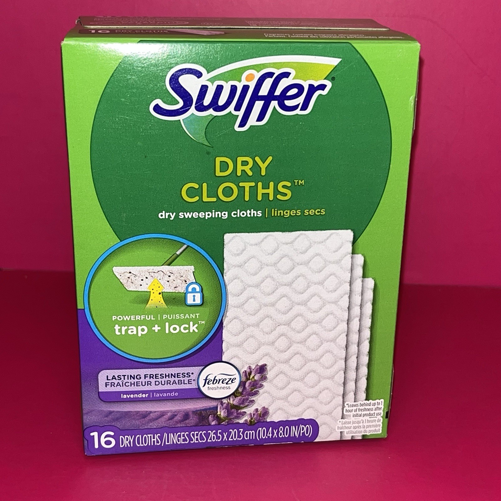 Swiffer Dry Sweeping Cloths Lavender Febreze Scent 16 Dry Cloths 2 Boxes