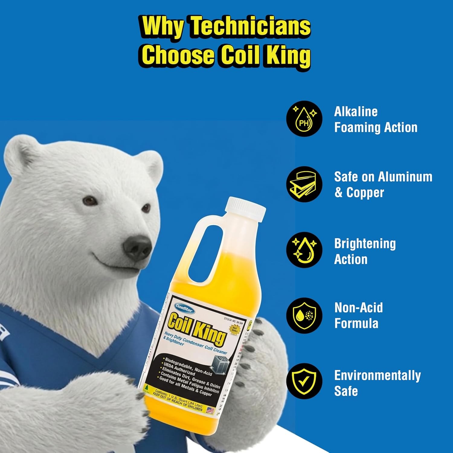 ComStar Coil King 1 Qt Foaming Coil Cleaner & Condenser Brightener