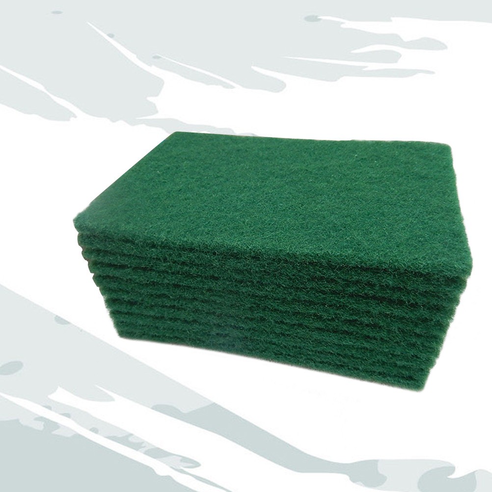 10Pcs Durable Reusable Green Scouring Pads Non Scratch Dish Cleaning