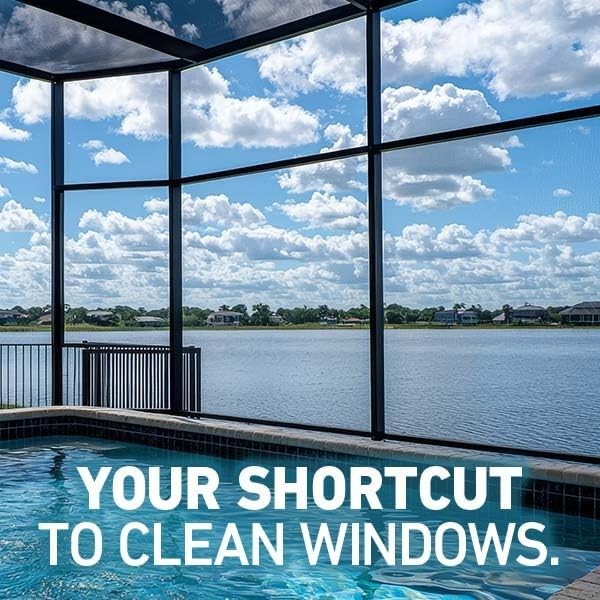 Outdoor Window & Screen Cleaner Spray with Hose Attachment – No Scrubbing, 48oz