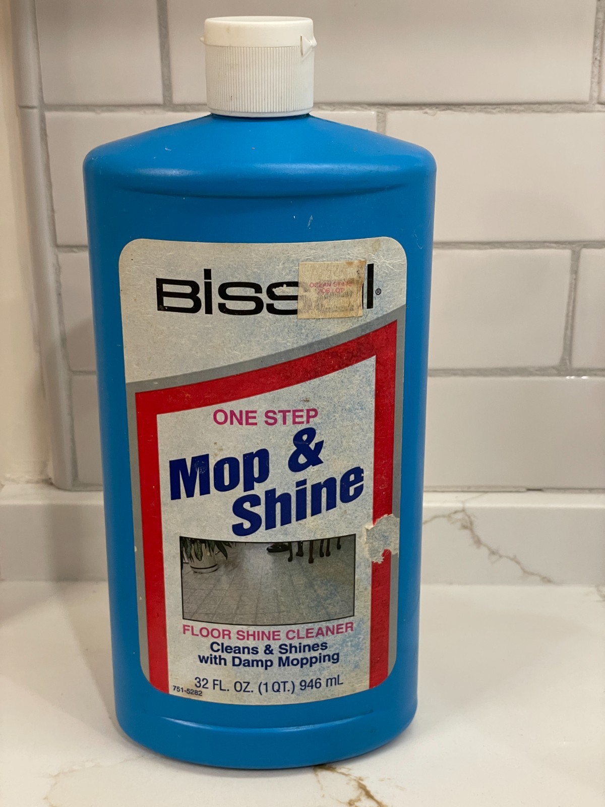 Vintage Bissel Mop & Shine Floor Shine Cleaner One Step 32 fl oz 50% Full Used